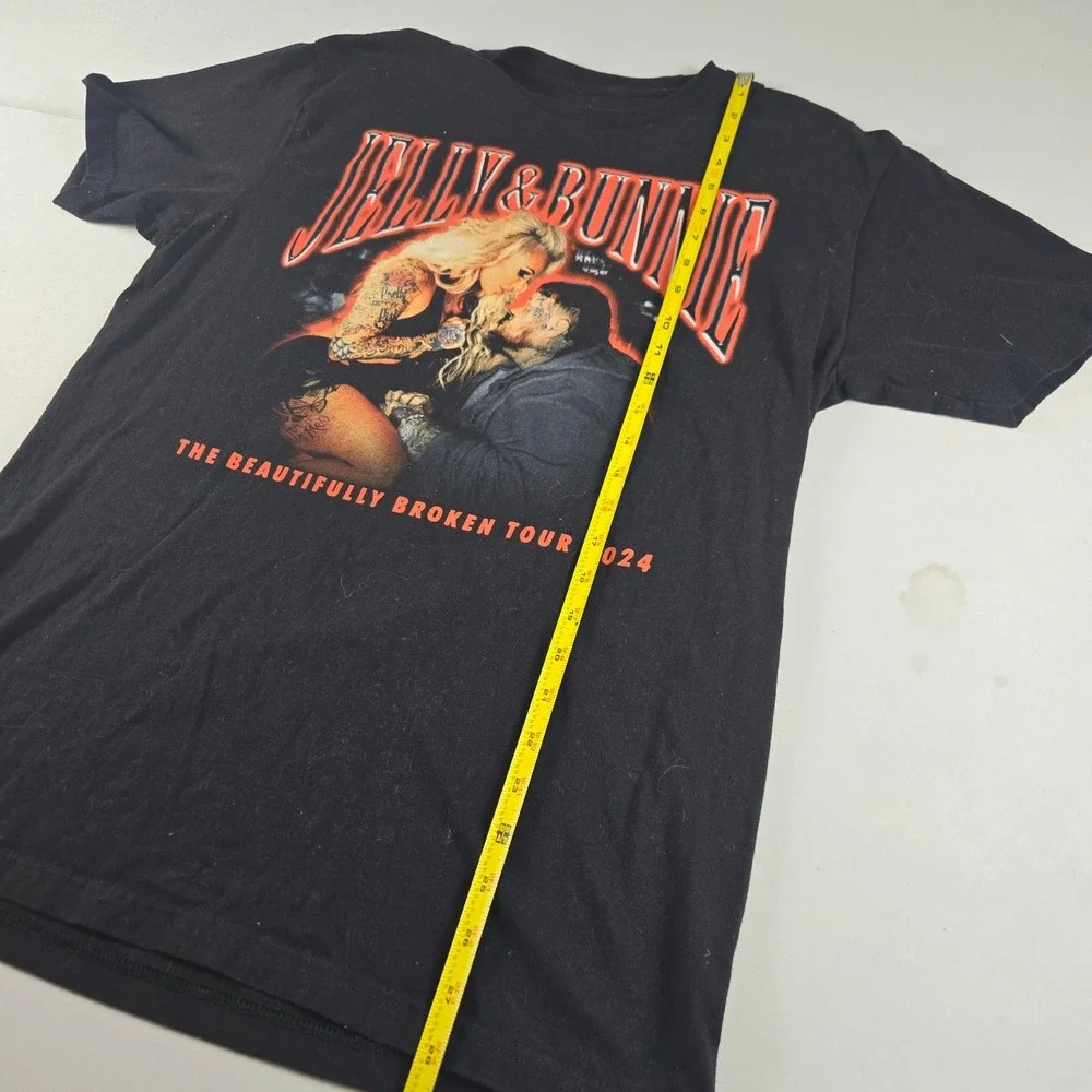 Jelly Roll Bunny XO The Beautifully‎ Broken Tour 2024 Black T-Shirt Size Large